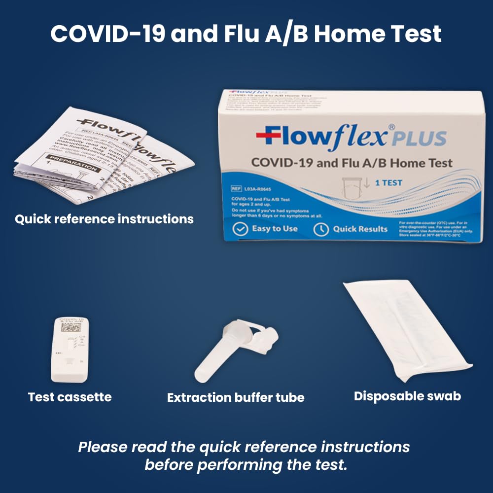 Flowflex® Plus COVID-19/Flu A&B Antigen Home Test (1 Test / Kit) Case of 300 Kits