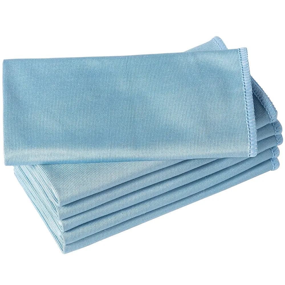 Microfiber Cloth, Glass, 14x14, Blue, 12/Pack,50packs/carton (Raxwell RJC1000)