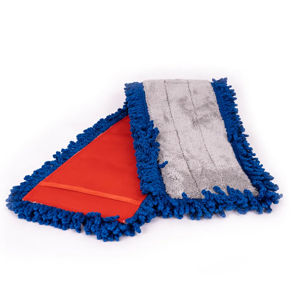 Microfiber Looped End Dust Mop Head, 36", Blue/Gray, 6/bag, 8bags/carton (Raxwell RJF1084)