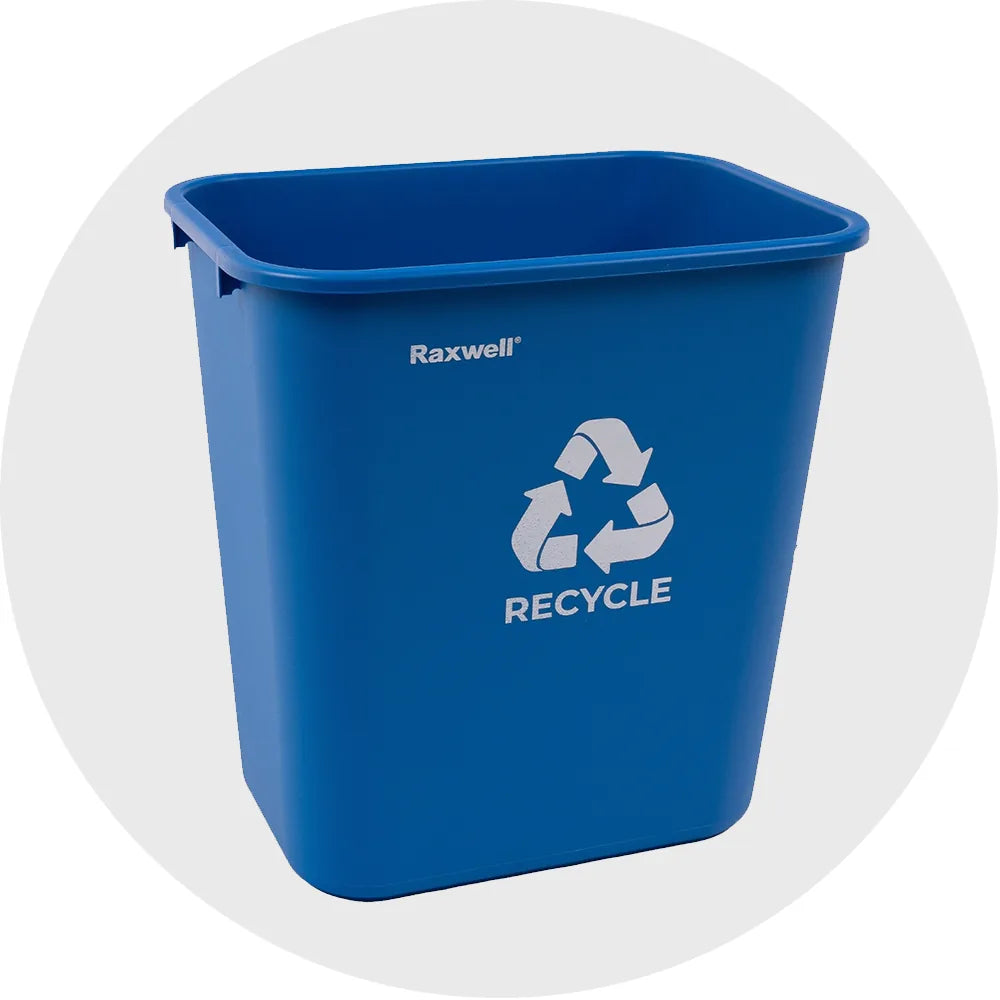 Wastebasket,Recycling, 7 Gallon, Blue w/No Lid, 10each/carton (Raxwell RMW2003BL)