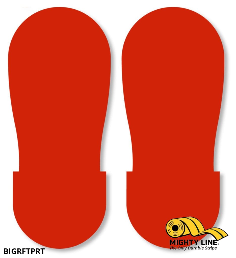 Mighty Line RED BIG Footprint, Pack of 50, Floor Marking