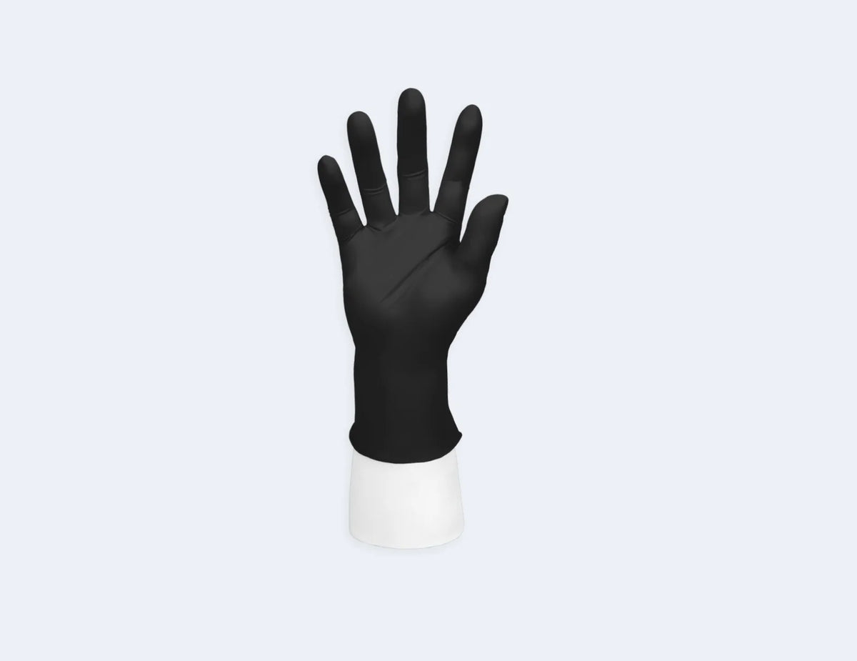 Advancare Black Nitrile Exam Gloves, powder-free, 4-mil, S/M/L/XL