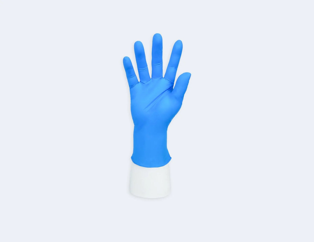 Advancare Blue Nitrile Exam Gloves, Powder-Free, 4-mil