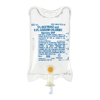 Dextrose / Sodium Chloride, Preservative Free 5% - 0.33% IV Solution 1,000 mL