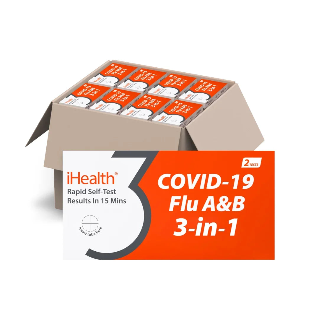 iHealth® COVID-19/Flu A&B Antigen Self-Test at Home (2 Tests / Kit)