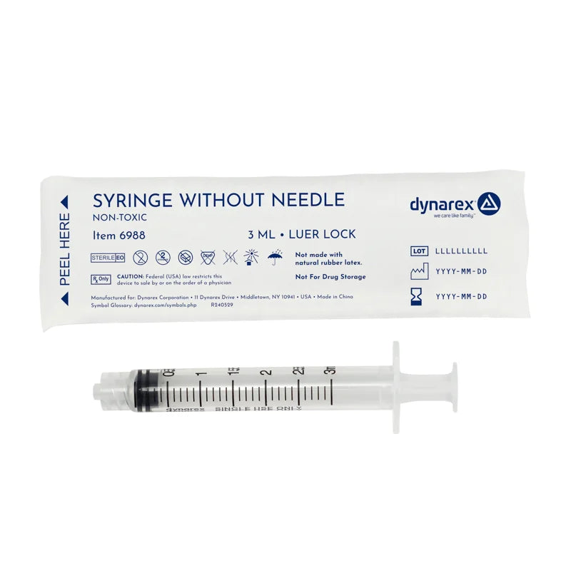 SYRINGE, LL 3CC (100/BX 10BX/CS)