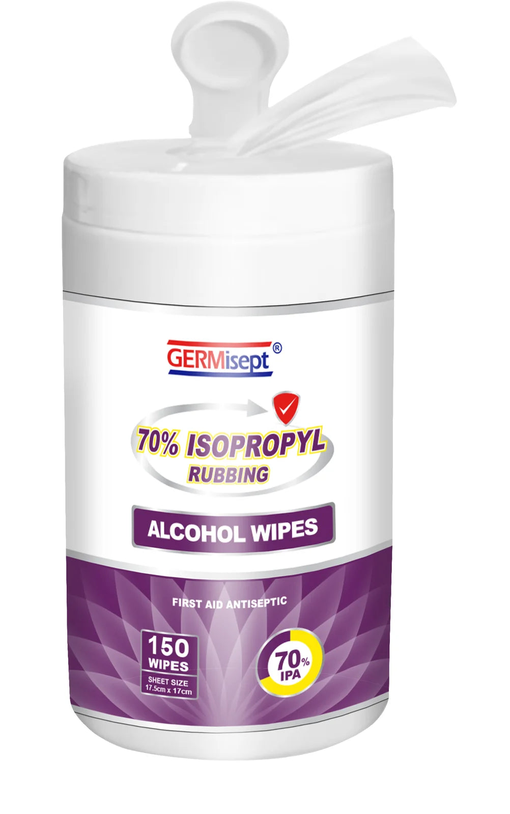 FDA Isopropyl Rubbing Alcohol Canister Wipes, 150 ct, 150 wipes/canister