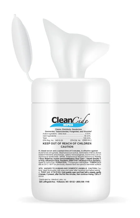 CleanCide® Disinfecting Wipes, Citrus, Canister 160 ct, 160 wipes/canister
