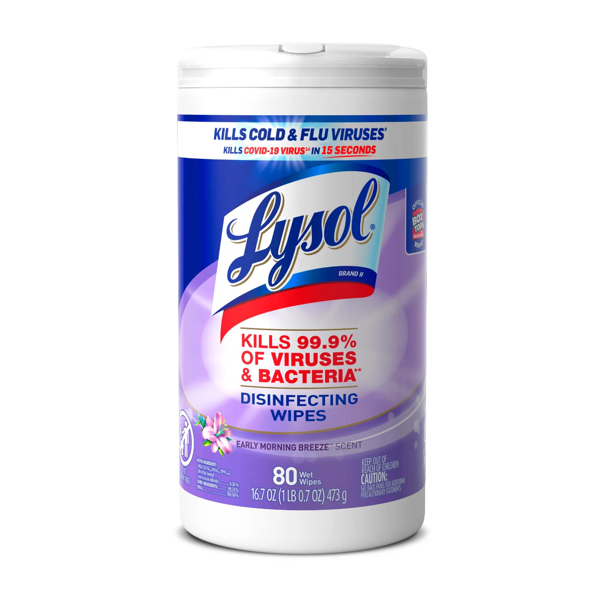 Lysol® Disinfecting Wipes, Early Morning Breeze, 80 ct, 80 wipes/canister