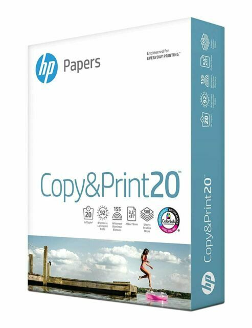 HP 200060 Copy & Print 20 lb Printer Paper, 8.5 x 11 in, 1 Ream (500 Sheets)