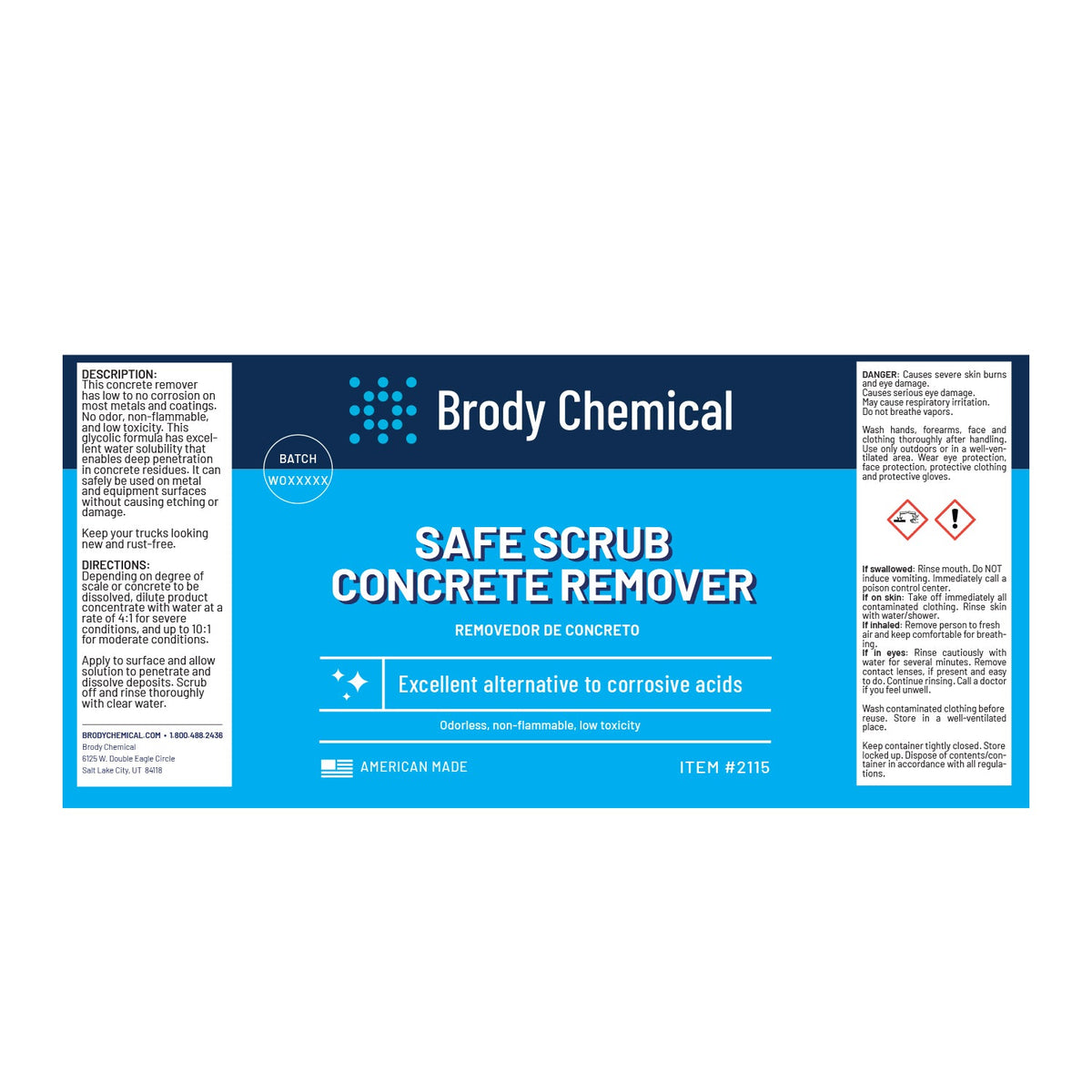 Brody Chemical 2115 Safe Scrub Concrete Remover