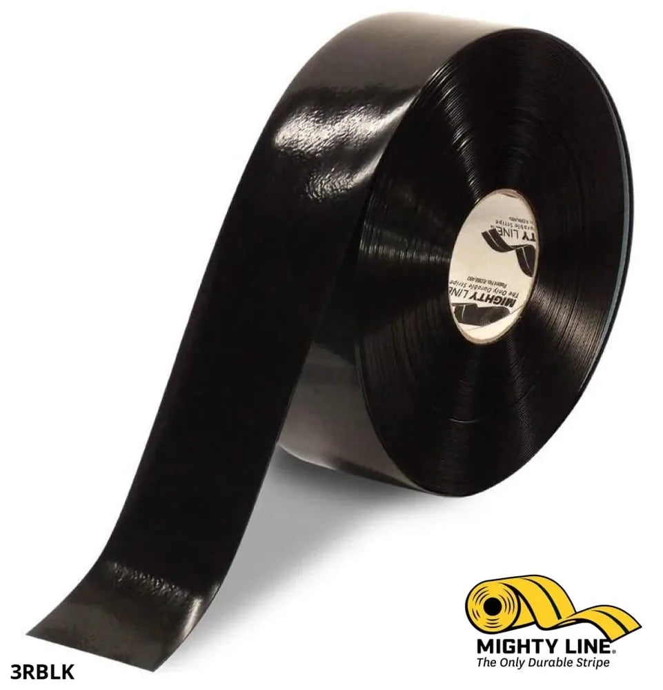 Mighty Line 3 in Black Solid Floor Tape, 100 ft roll, 3 in x 100 ft (ShieldMark 3RBLK)