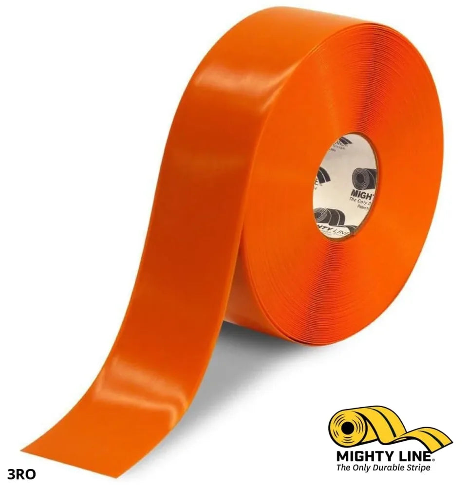 Mighty Line 3 in Orange Solid Floor Tape, 100 ft roll, 3 in x 100 ft (ShieldMark 3RO)