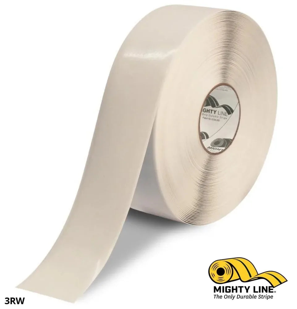 Mighty Line 3 in White Solid Floor Tape, 100 ft roll, 3 in x 100 ft (ShieldMark 3RW)