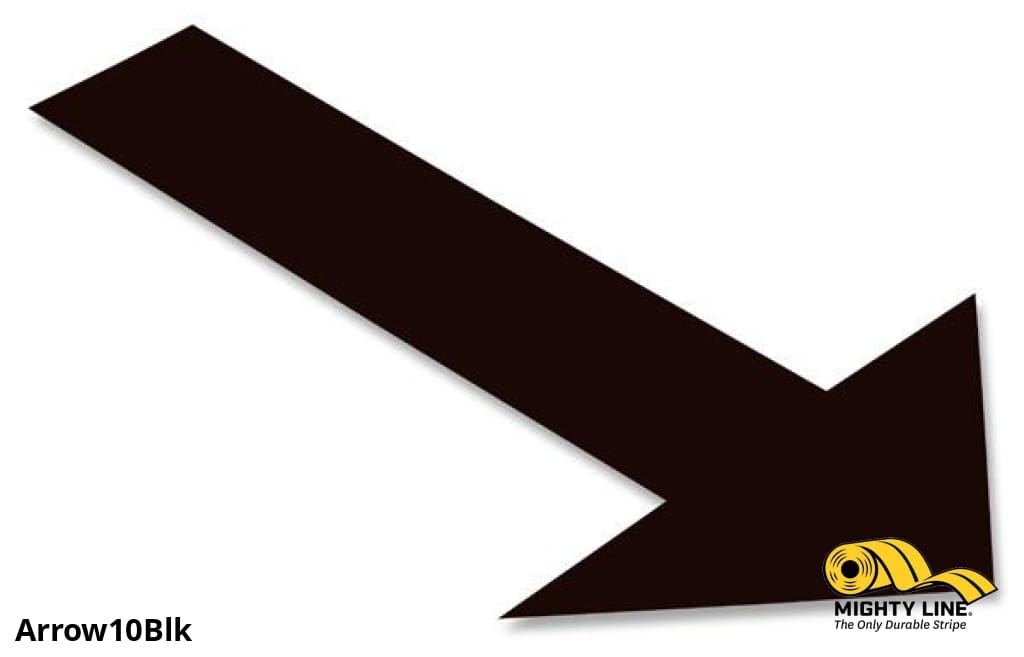 Mighty Line Solid BLACK Arrow, Pack of 50, Floor Marking