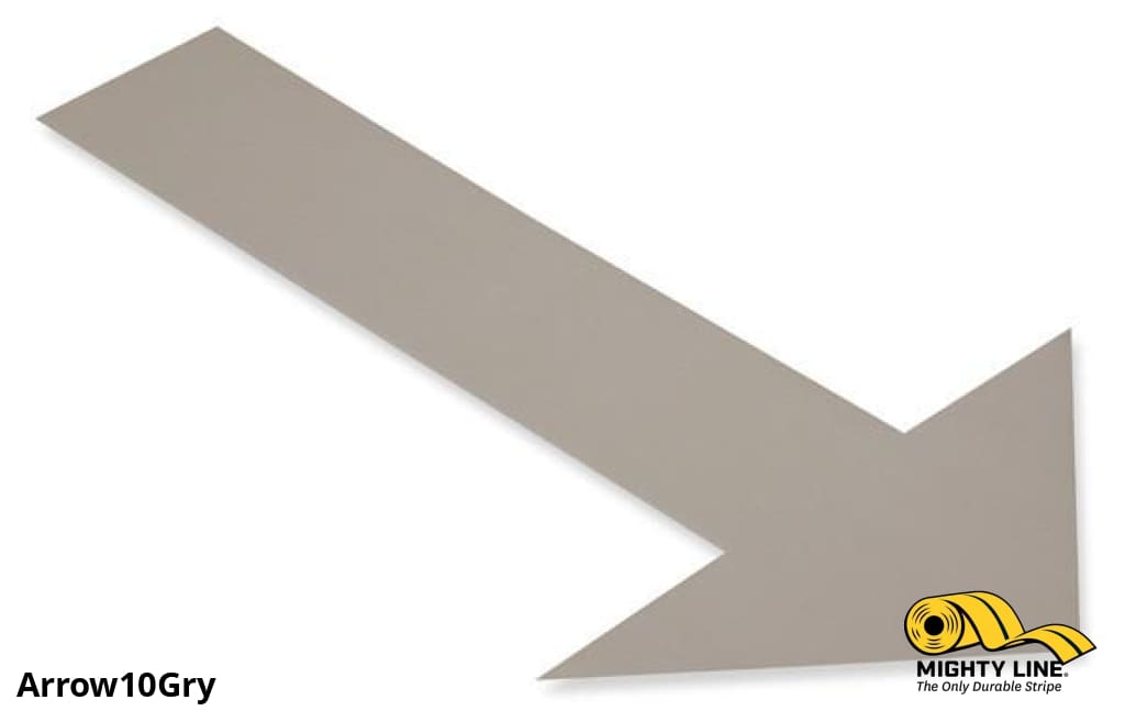 Mighty Line Solid GRAY Arrow, Pack of 50, Floor Marking