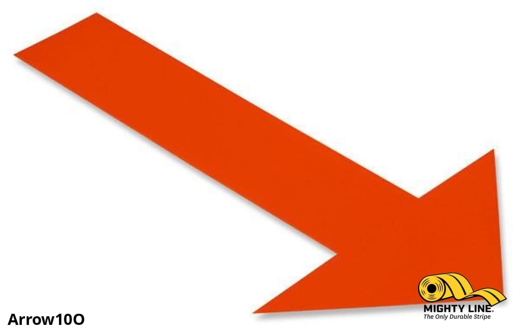 Mighty Line Solid ORANGE Arrow, Pack of 50, Floor Marking