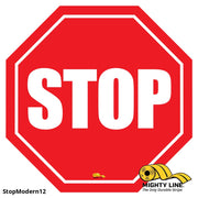 Mighty Line 12 in Stop Sign Modern Floor Sign, Floor Marking Signs