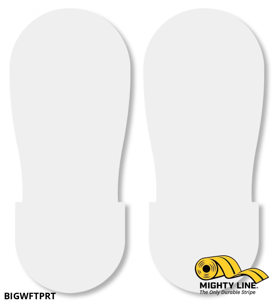 Mighty Line WHITE BIG Footprint, Pack of 50, Floor Marking