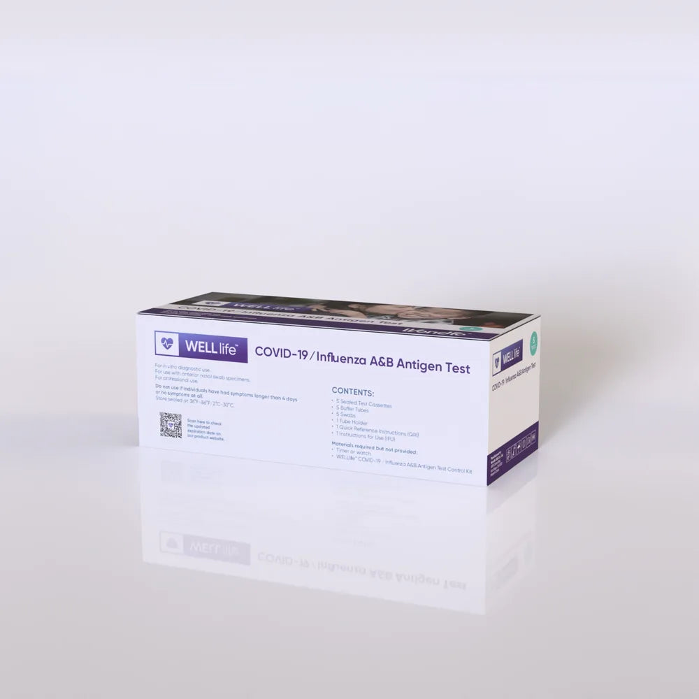 WELLlife™ COVID-19 / Influenza A&B Antigen Test [POC] (5 Tests/Kit) (Wondfo USA WCOVFLU-POC-5)