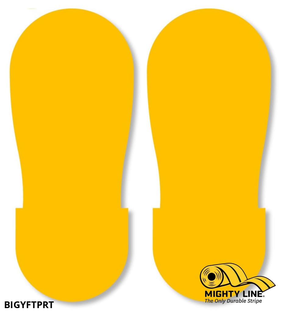 Mighty Line YELLOW BIG Footprint, Pack of 50, Floor Marking